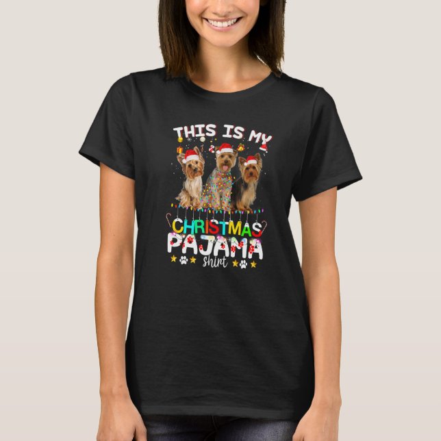 This Is My Christmas Pajama  Yorkshire Terrier Dog T-Shirt (Vorderseite)