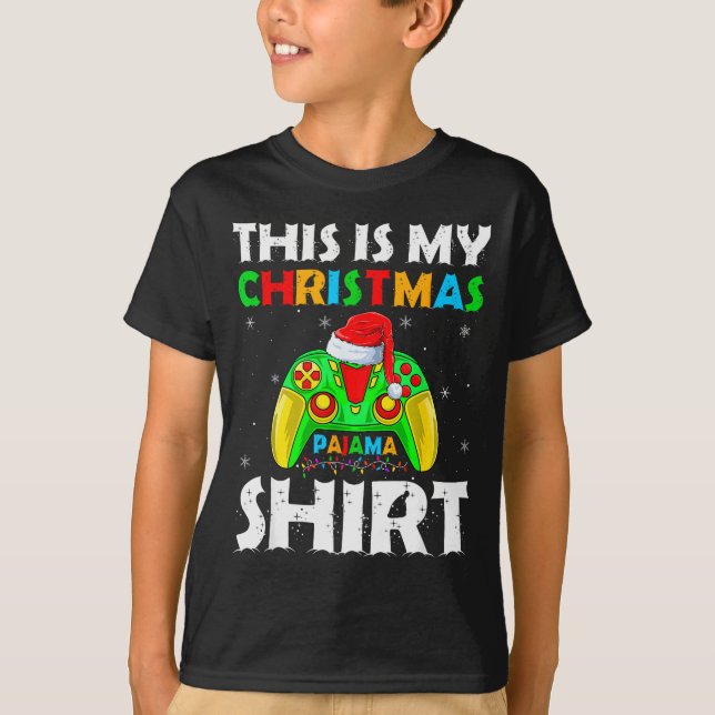 This Is My Christmas Pajamas Funny Video Game Game T-Shirt (Vorderseite)