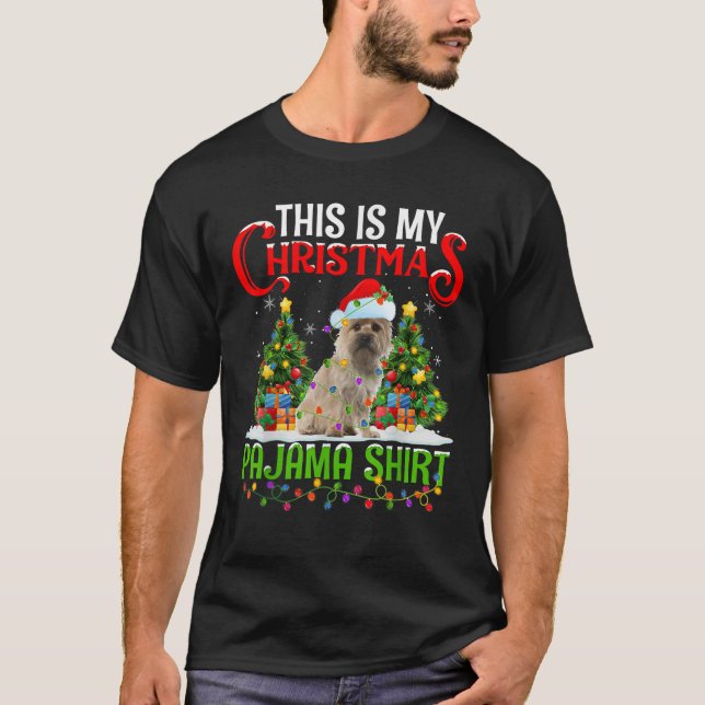 This Is My Christmas Pajamas Lighting Cairn Terrie T-Shirt (Vorderseite)
