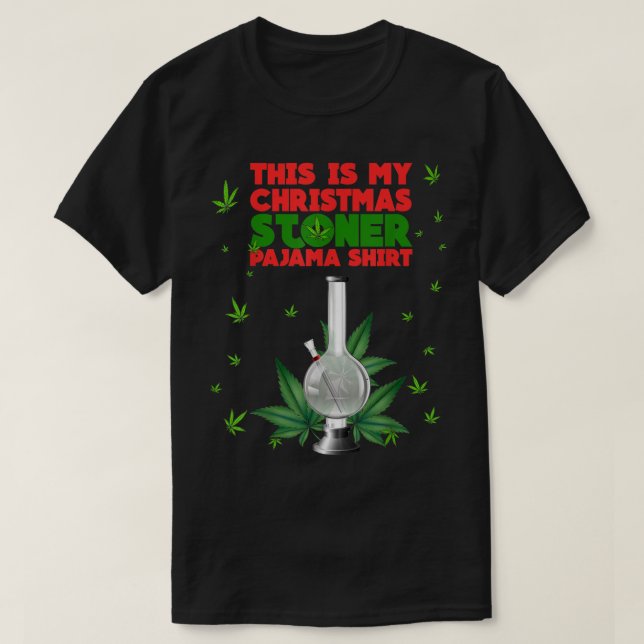 This Is My Christmas Stoner Pajama Shirt Weed Bong (Design vorne)