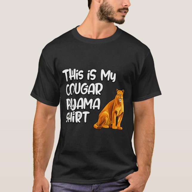 This Is My Cougar Pajama Shirt, Funny Cougars  T-Shirt (Vorderseite)