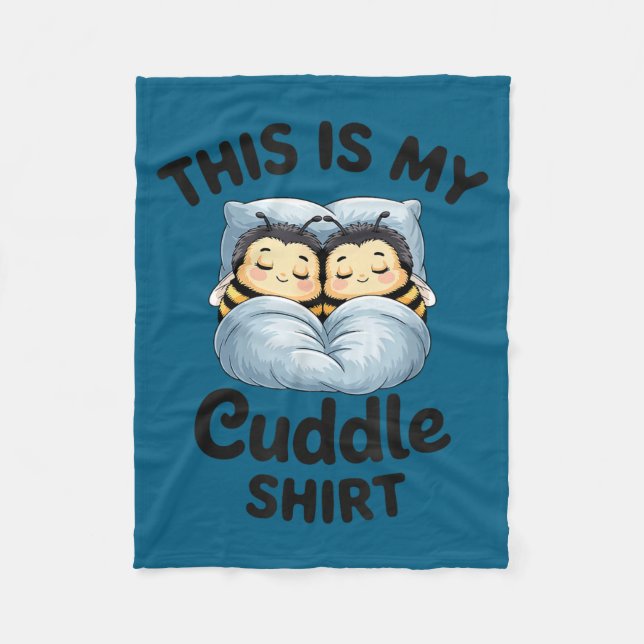 This Is My Cuddle Shirt Cute Bee Couple Snuggle  Fleecedecke (Vorderseite)