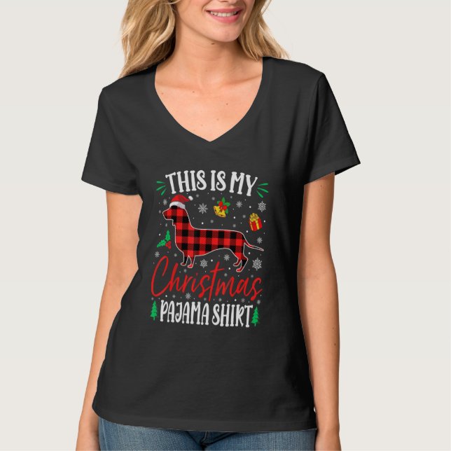 This Is My Dachshund Dog Christmas Pajama T-Shirt (Vorderseite)