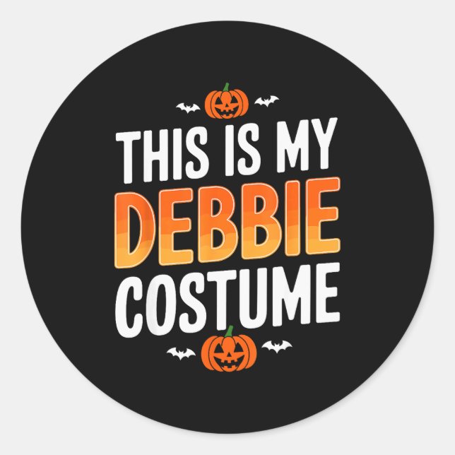 This Is My Debbie Costume Halloween Simple Costume Runder Aufkleber (Vorderseite)