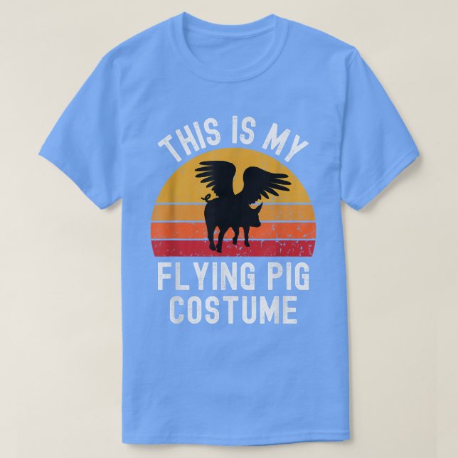 This Is My Flying Pig Costume Funny Lazy Halloween T-Shirt (Design vorne)