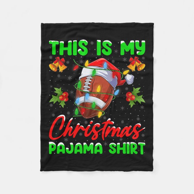 This Is My Football Christmas Pajamas Funny Footba Fleecedecke (Vorderseite)