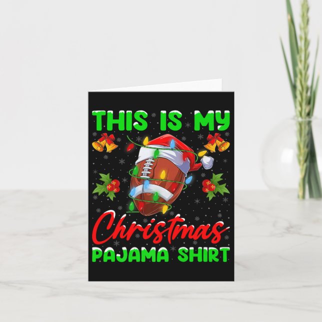 This Is My Football Christmas Pajamas Funny Footba Karte (Vorderseite)