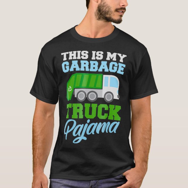 This Is My Garbage Truck Pajama Funny Costume Boy  T-Shirt (Vorderseite)