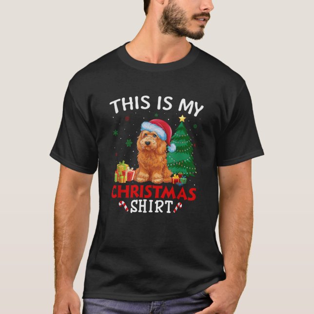 This is My Goldendoodle Dog Santa Hat Christmas Pa T-Shirt (Vorderseite)