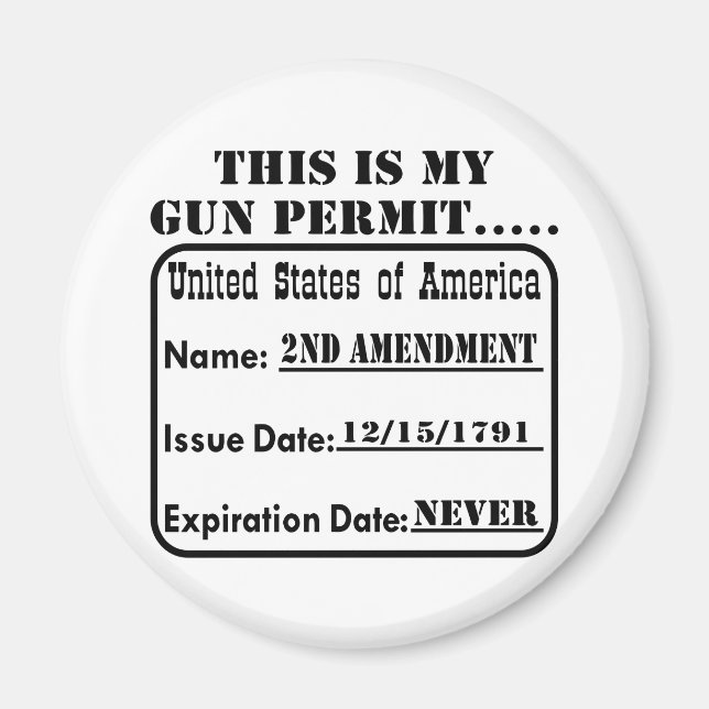 This Is My Gun Permit Magnet (Vorne)