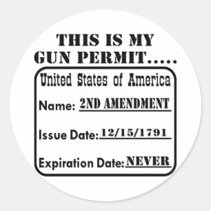 This Is My Gun Permit Runder Aufkleber
