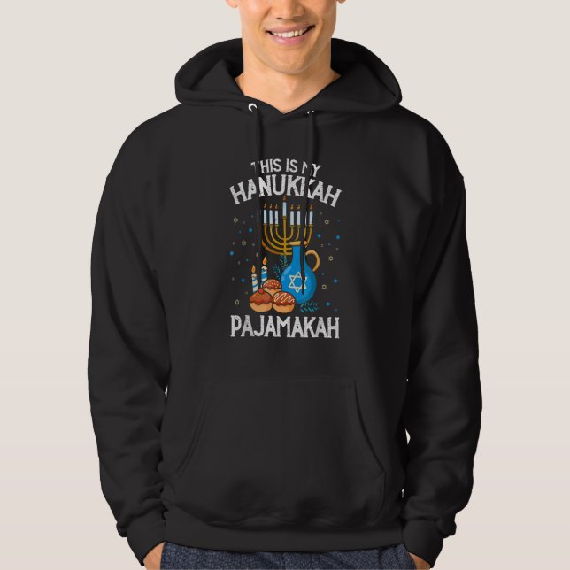 This Is My Hanukkah Pajamakah Chanukah Pajama Hoodie (Vorderseite)
