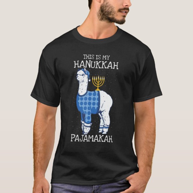 This is My Hanukkah Pajamakah Llama Menorah  Pajam T-Shirt (Vorderseite)