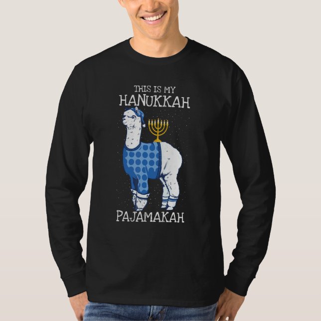 This is My Hanukkah Pajamakah Llama Menorah  Pajam T-Shirt (Vorderseite)