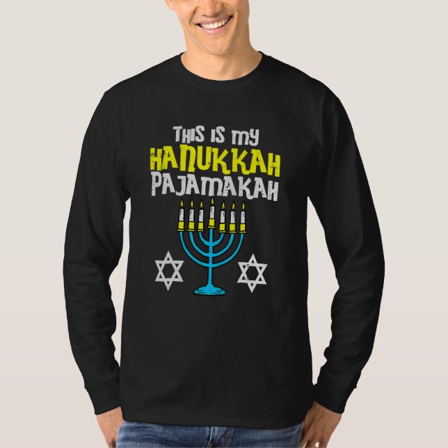 This Is My Hanukkah Pajamakah Menorah Chanukah Jew T-Shirt (Vorderseite)