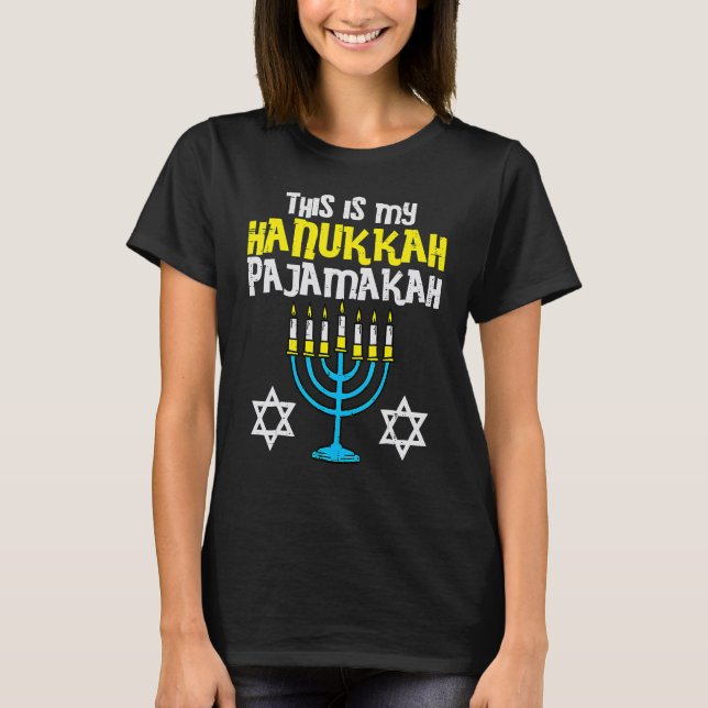 This Is My Hanukkah Pajamakah Menorah Chanukah Paj T-Shirt (Vorderseite)