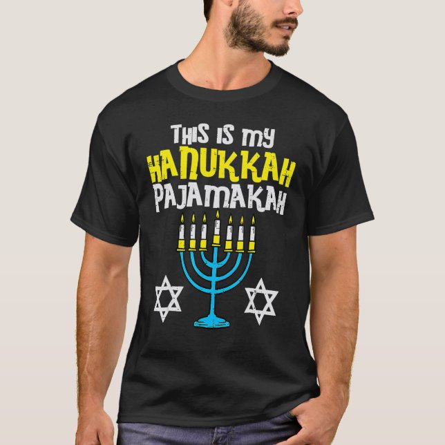 This Is My Hanukkah Pajamakah Menorah Chanukah Paj T-Shirt (Vorderseite)