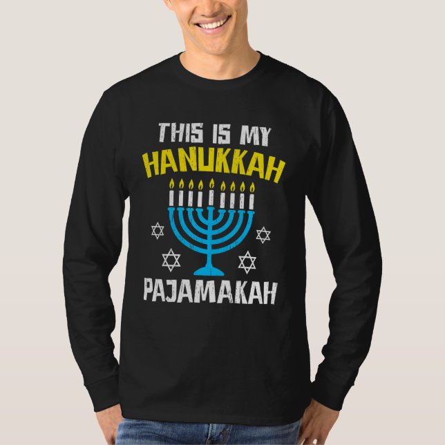 This Is My Hanukkah Pajamakah Menorah Chanukah Paj T-Shirt (Vorderseite)