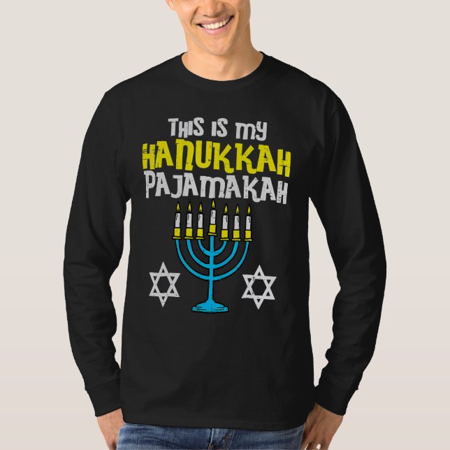 This Is My Hanukkah Pajamakah Menorah Chanukah Paj T-Shirt (Vorderseite)