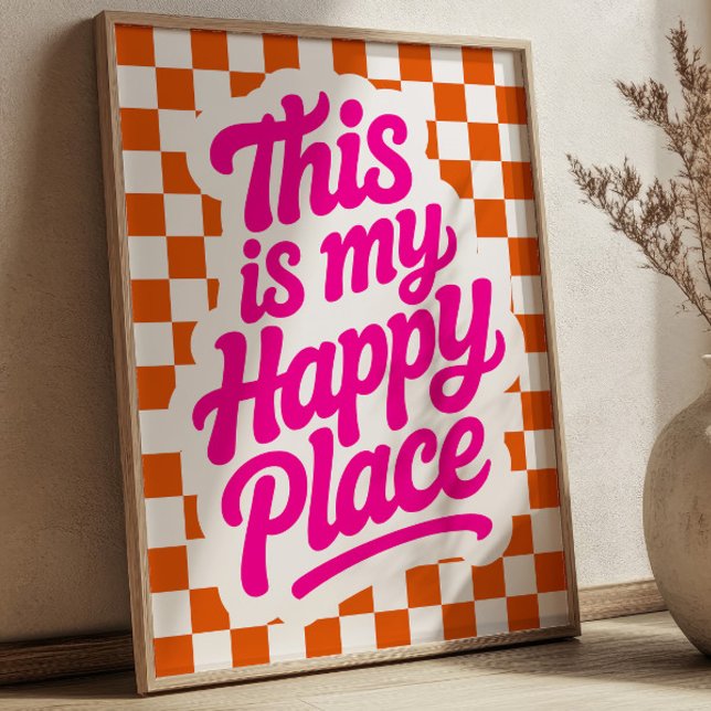 This is My Happy Place Uplifting Quote Checkered  Poster (Von Creator hochgeladen)