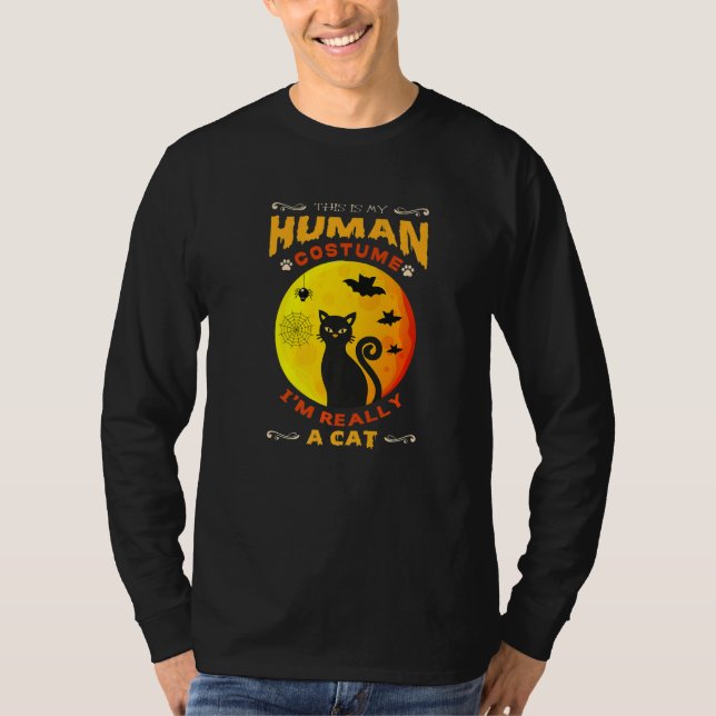 This Is My Human Costume I'm Really A Cat Pumkin H T-Shirt (Vorderseite)