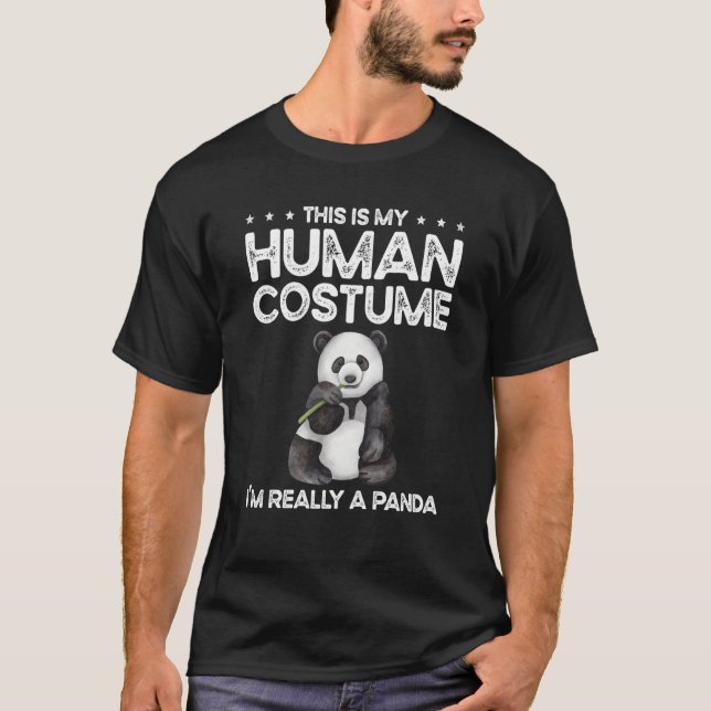 This Is My Human Costume I'm Really A Panda Cute T-Shirt (Vorderseite)