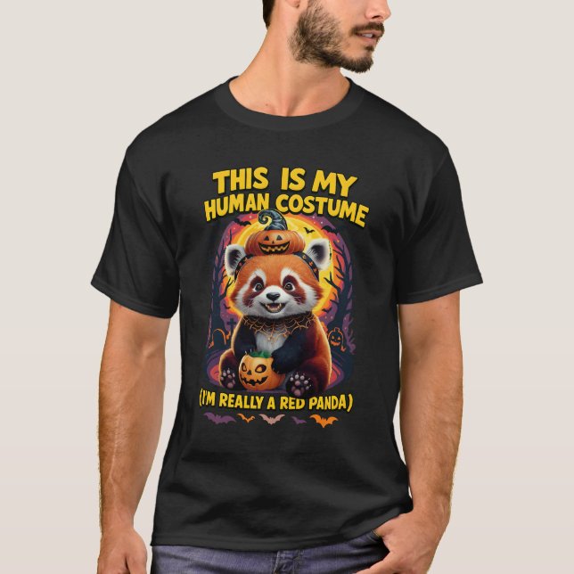 This Is My Human Costume Red Panda Animal Hallowee T-Shirt (Vorderseite)