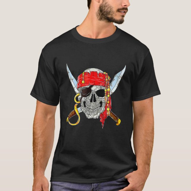 This Is My Lazy Pirate Costume  Skull Halloween 1 T-Shirt (Vorderseite)