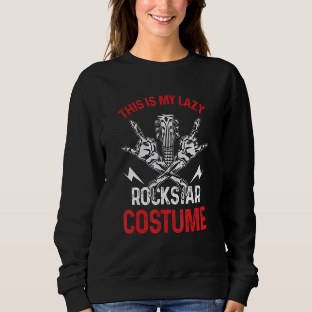 This Is My Lazy Rockstar Costume Rock N Roll Guita Sweatshirt (Vorderseite)