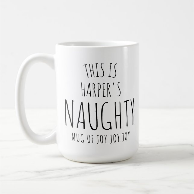 ‘This is my Naughty Mug of Joy' Customizable Fun  Kaffeetasse (Links)