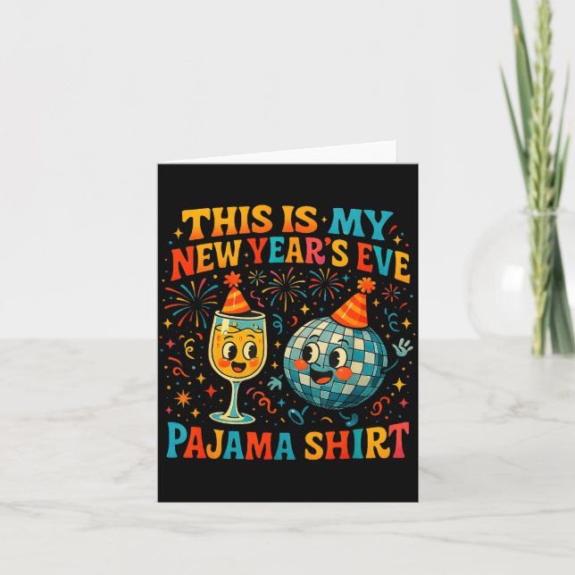 This Is My New Year’s Eve Pajama Funny Retro Gift  Karte (Vorderseite)