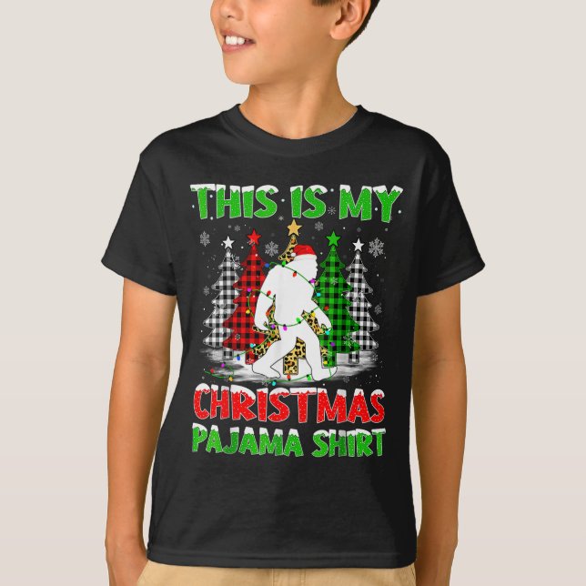 This Is My Pajama Shirt Bigfoot Xmas Tree Plaid Ch (Vorderseite)