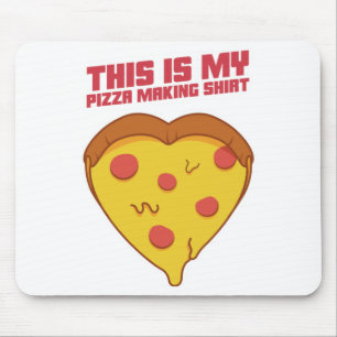 This is My Pizza Making Shirt Heart Mousepad
