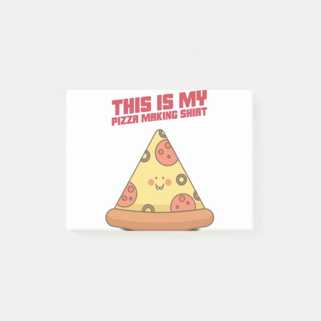 This is My Pizza Making Shirt Heart Post-it Klebezettel (Vorderseite)