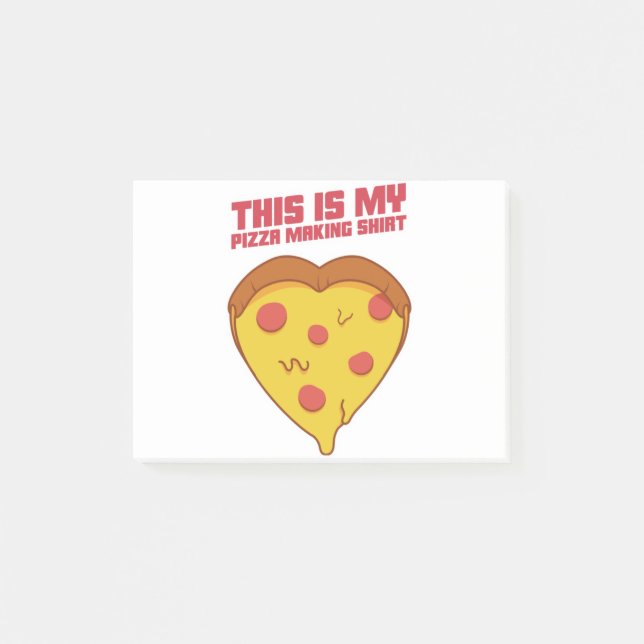 This is My Pizza Making Shirt Heart Post-it Klebezettel (Vorderseite)