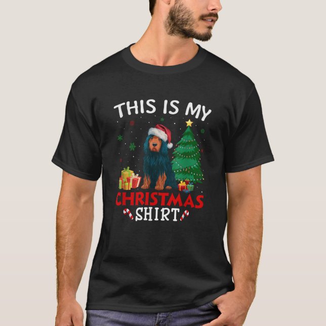 This is My Portuguese Water Dog Santa Hat Christma T-Shirt (Vorderseite)
