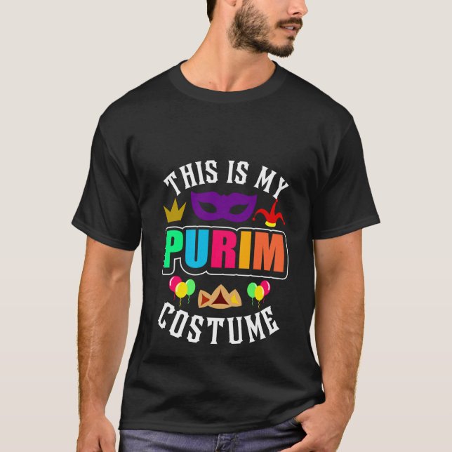 This Is My Purim Costume  Jewish Happy Purim T-Shirt (Vorderseite)