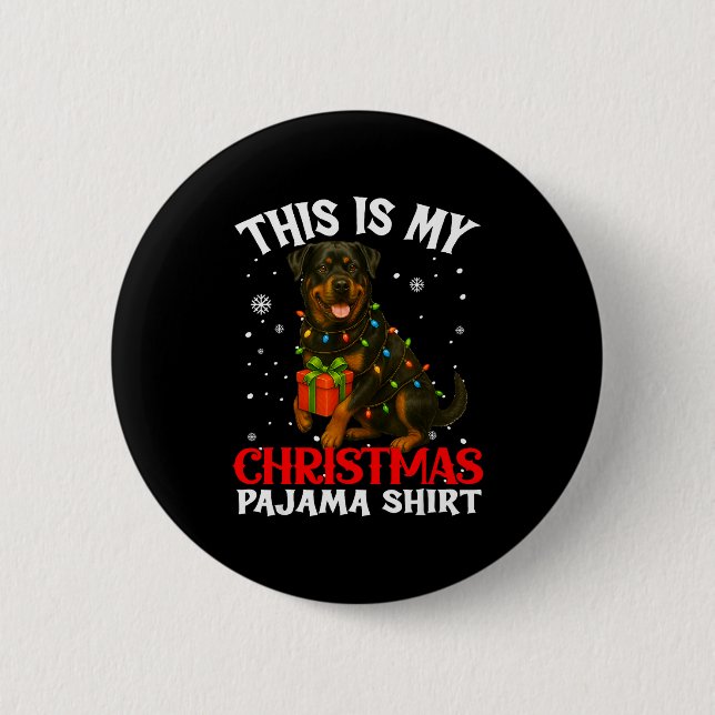 This Is My Rottweiler Christmas Pajama Shirt Xmas  Button (Vorderseite)