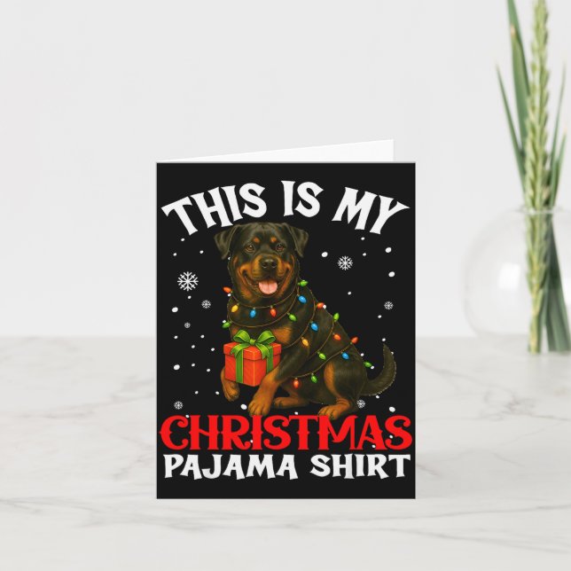 This Is My Rottweiler Christmas Pajama Shirt Xmas  Karte (Vorderseite)