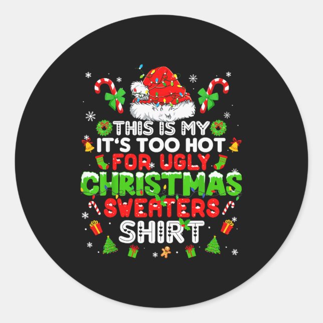 This Is My Shirt Family Matching Tee Pjs Christmas Runder Aufkleber (Vorderseite)