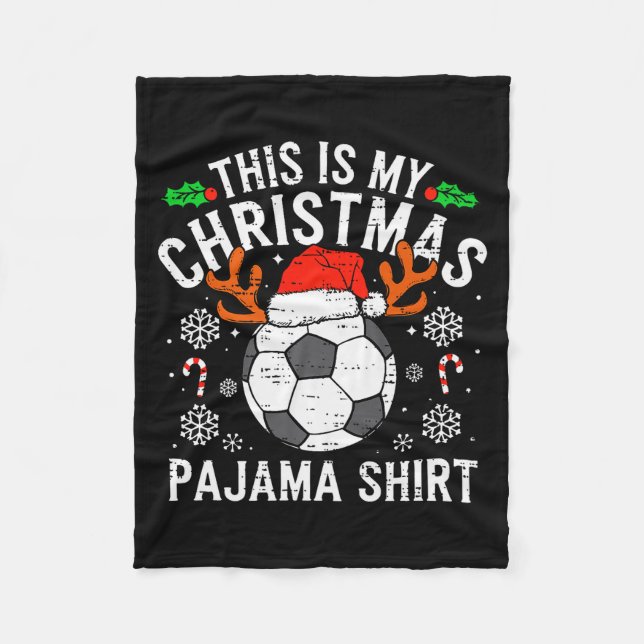 This Is My Soccer Christmas Pajama Shirt Srts Mens Fleecedecke (Vorderseite)