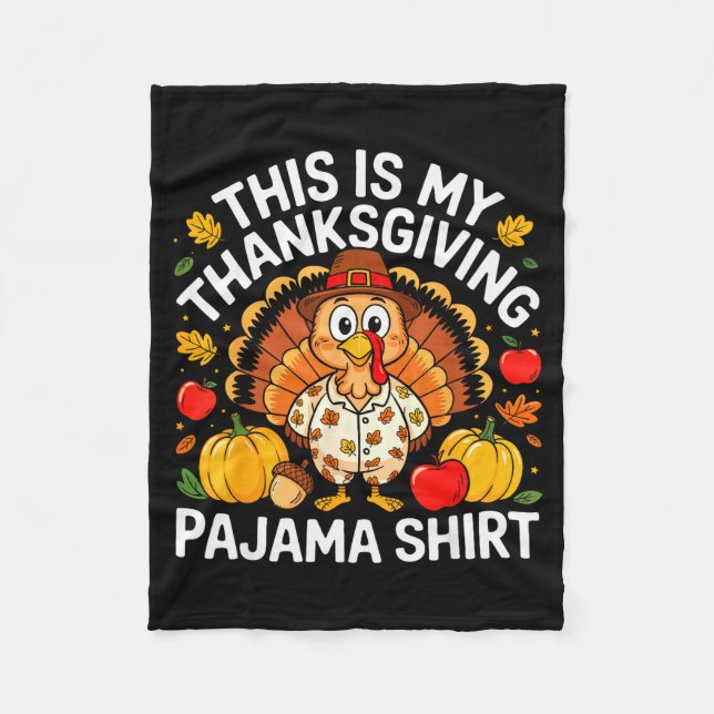 This Is My Thanksgiving Pajama Shirt Adult Kid Men Fleecedecke (Vorderseite)