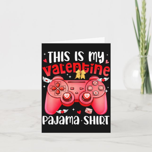This Is My Valentine Pajama Video Games Gamer Boy  Karte (Vorderseite)