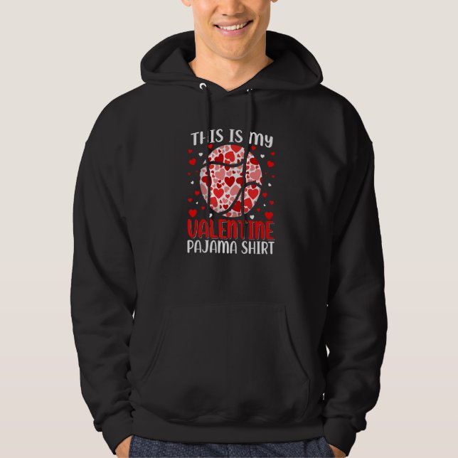 This Is My Valentine Tennis Pajama Cute Valentines Hoodie (Vorderseite)