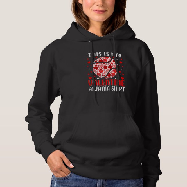 This Is My Valentine Tennis Pajama Cute Valentines Hoodie (Vorderseite)