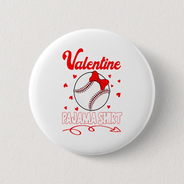 This Is My Valentines Baseball Pajama For Kids Boy Button (Vorderseite)