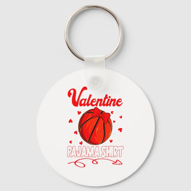 This Is My Valentines Basketball Pajama For Kids B Schlüsselanhänger (Vorderseite)