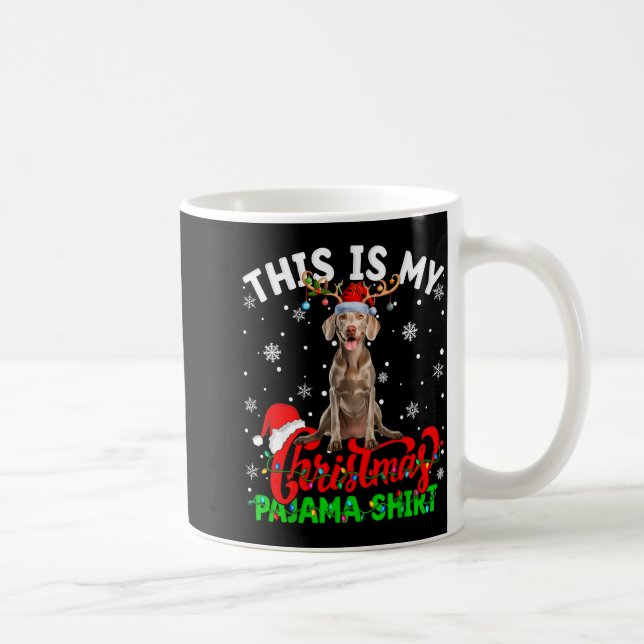 This Is My Weimaraner Dog Ugly Christmas Pajama Sw Kaffeetasse (Rechts)
