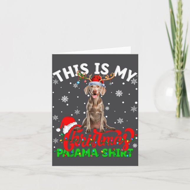 This Is My Weimaraner Dog Ugly Christmas Pajama Sw Karte (Vorderseite)