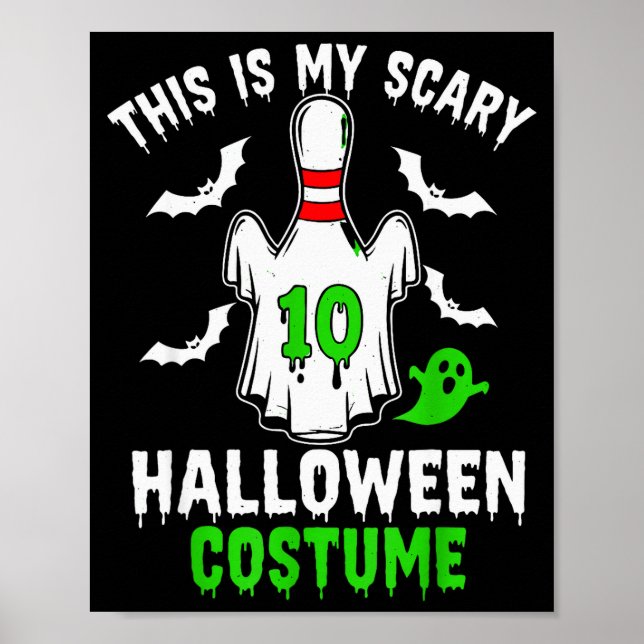 This Is My Y Halloween Costume Bowling N Ghost Sok Poster (Vorne)